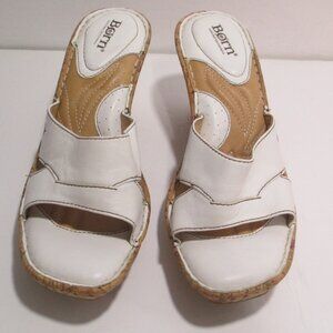 Born White Leather Sandals Women Size 10 LKNEW
